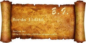 Borda Ildikó névjegykártya