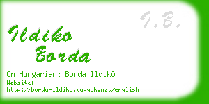 ildiko borda business card