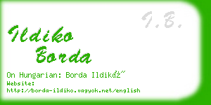 ildiko borda business card